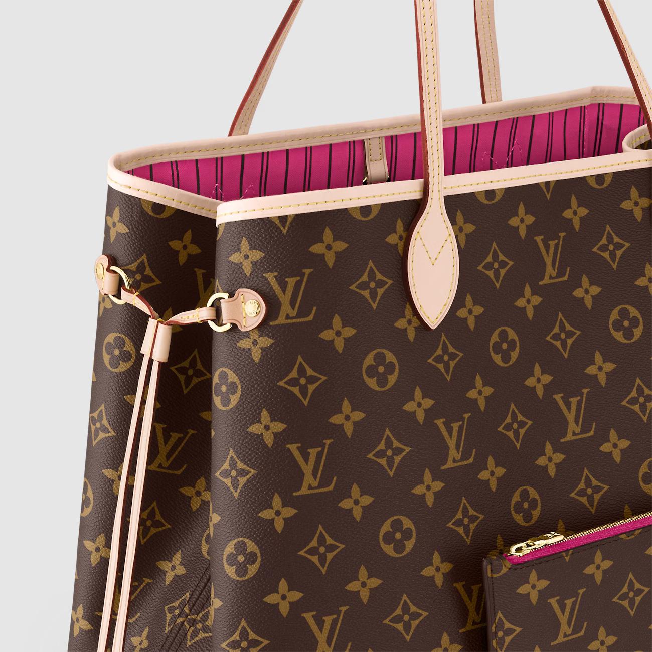 Túi Louis Vuitton Neverfull MM Nữ Monogram Hồng